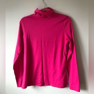 Hot pink lands end shaped fit women’s turtleneck